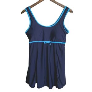 Danify Navy Blue and Teal One Piece Swimsuit Women's Size 10